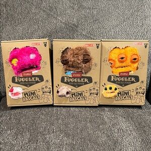 ZURU Fuggler Mini Rascals Plush Trio - Pink, Brown, Orange ( Full Set Of 3 )